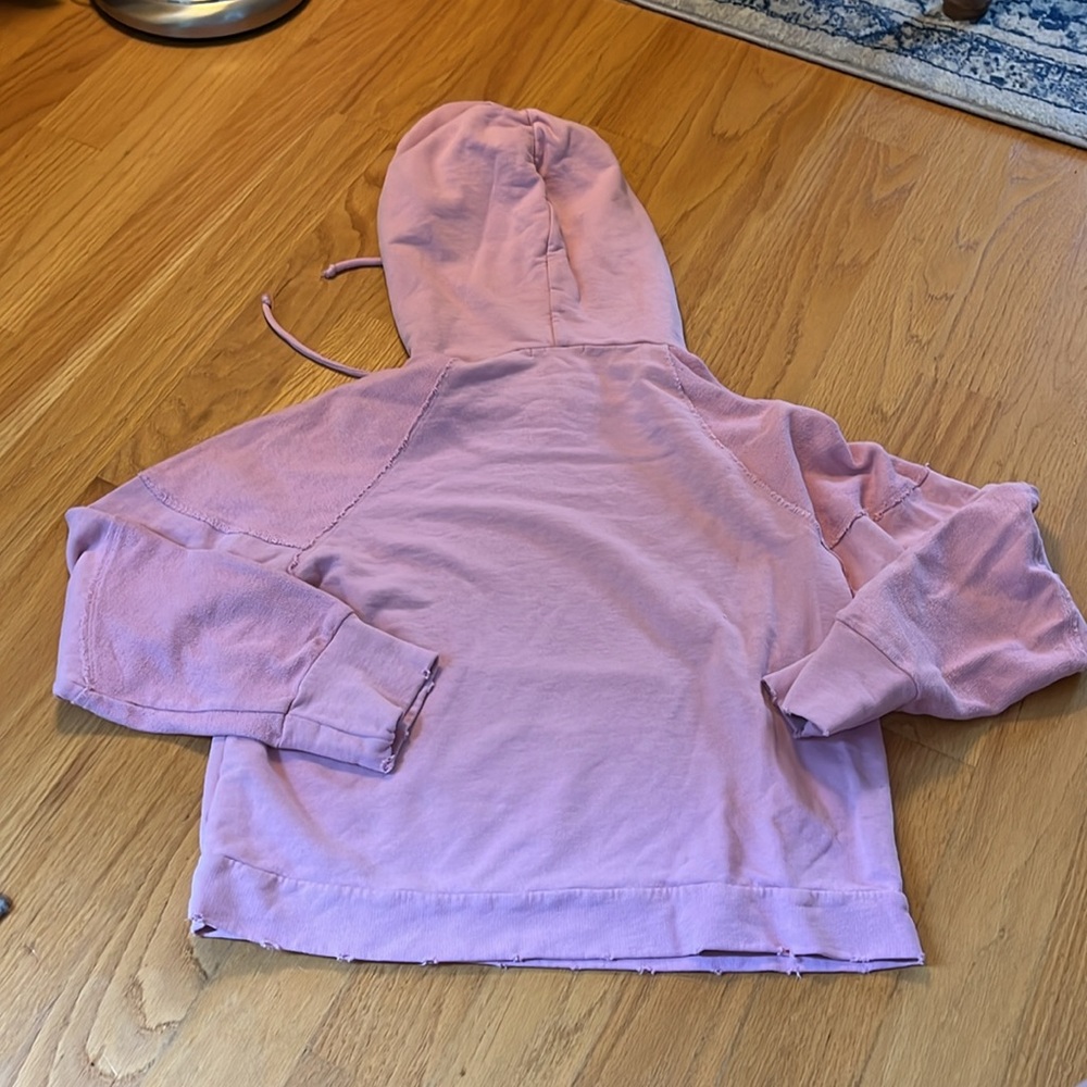 LoveShackfancy Annrosa sugar poppy distressed hoodie pink size large - Picture 6 of 11